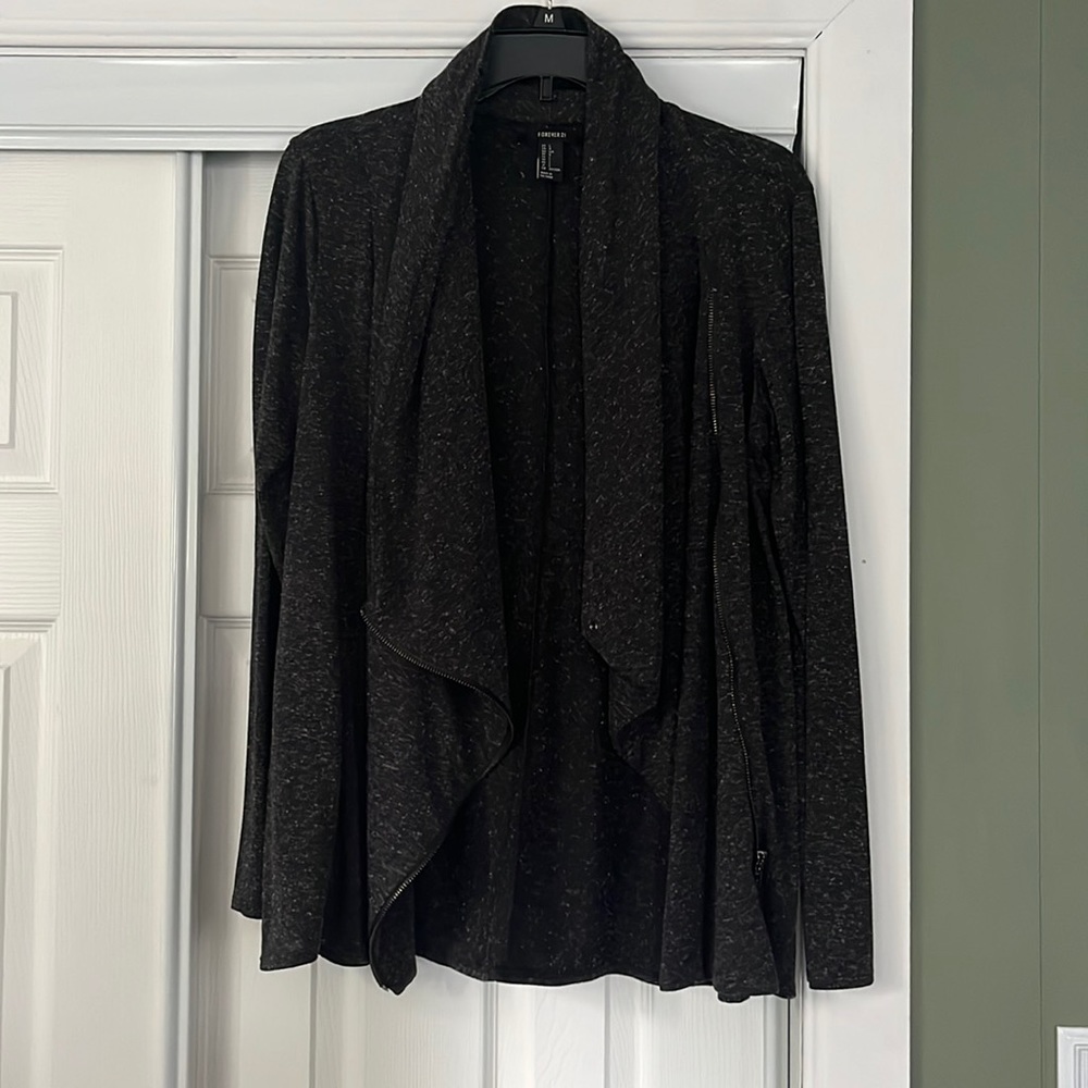 Forever 21 Swoop Neck Zip-Up